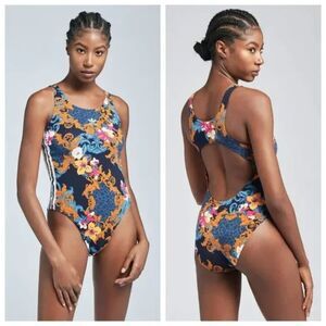 adidas originals x her studio london floral bodysuit navy gold baroque size xl​